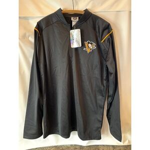 NHL Pittsburgh Penguins Long‎ Sleeve Shirt Size Large (42-44) Black Jersey